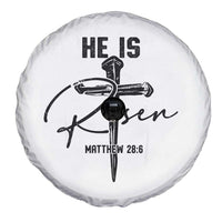 He Is Risen Matthew 28:6 Christian Easter Spare Tire Cover Nail Cross Faith Religious Inspirational Gift