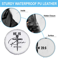 He Is Risen Matthew 28:6 Christian Easter Spare Tire Cover Nail Cross Faith Religious Inspirational Gift