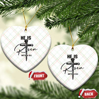 He Is Risen Matthew 28:6 Christian Easter Ceramic Ornament Nail Cross Faith Religious Inspirational Gift