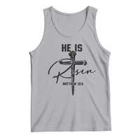 He Is Risen Matthew 28:6 Christian Easter Tank Top Nail Cross Faith Religious Inspirational Gift
