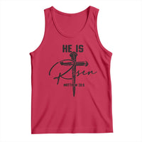 He Is Risen Matthew 28:6 Christian Easter Tank Top Nail Cross Faith Religious Inspirational Gift