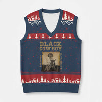 Bill Pickett V-Neck Knit Sweater Vest Black Cowboy Western Legend Vintage - Wonder Print Shop