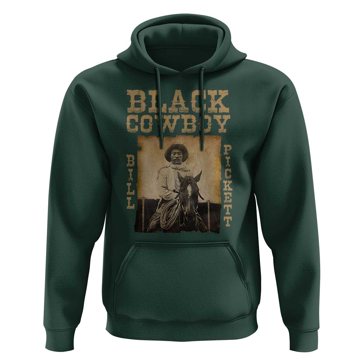 Bill Pickett Hoodie Black Cowboy Western Legend Vintage