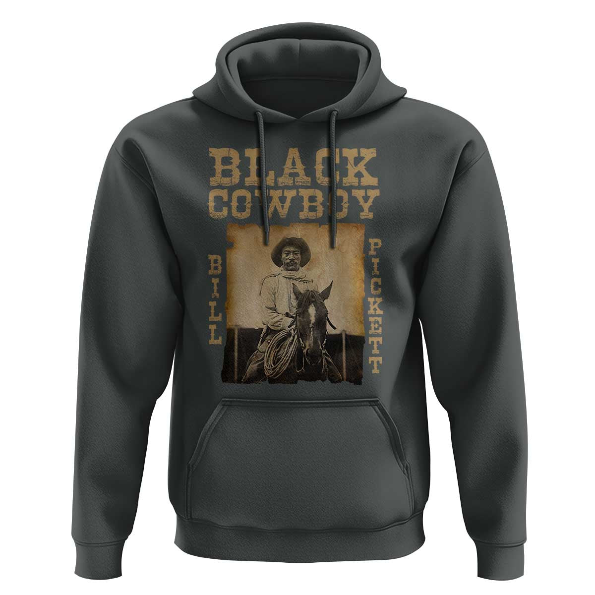 Bill Pickett Hoodie Black Cowboy Western Legend Vintage