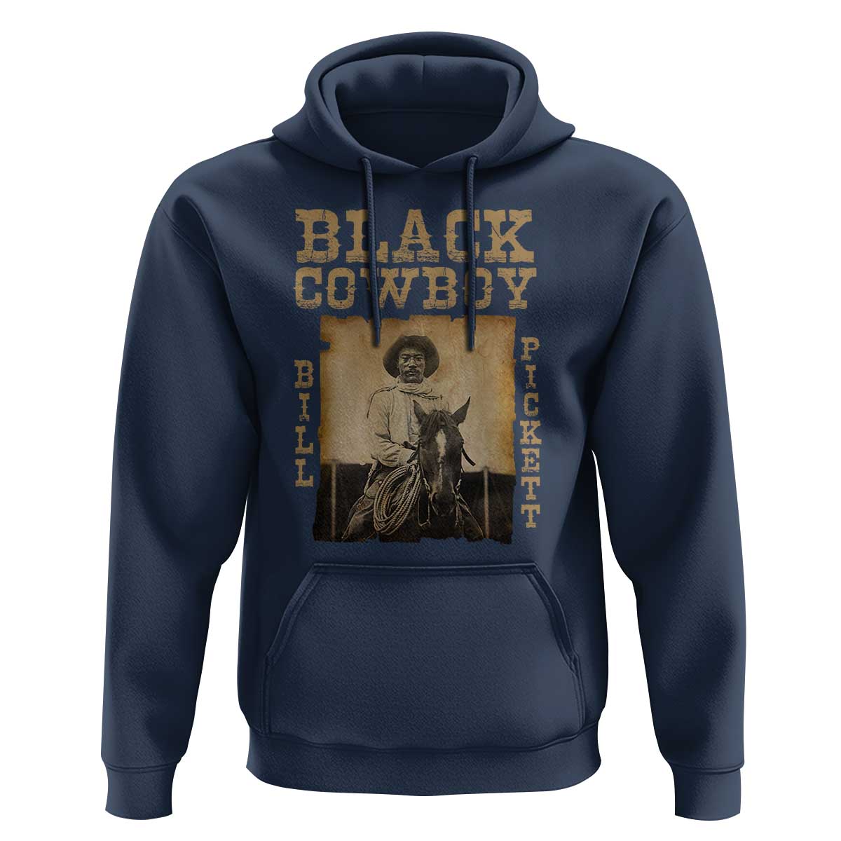 Bill Pickett Hoodie Black Cowboy Western Legend Vintage