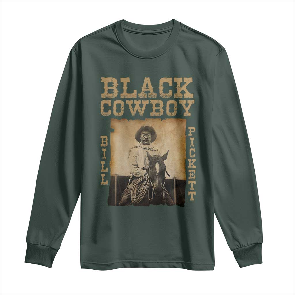Bill Pickett Long Sleeve Shirt Black Cowboy Western Legend Vintage