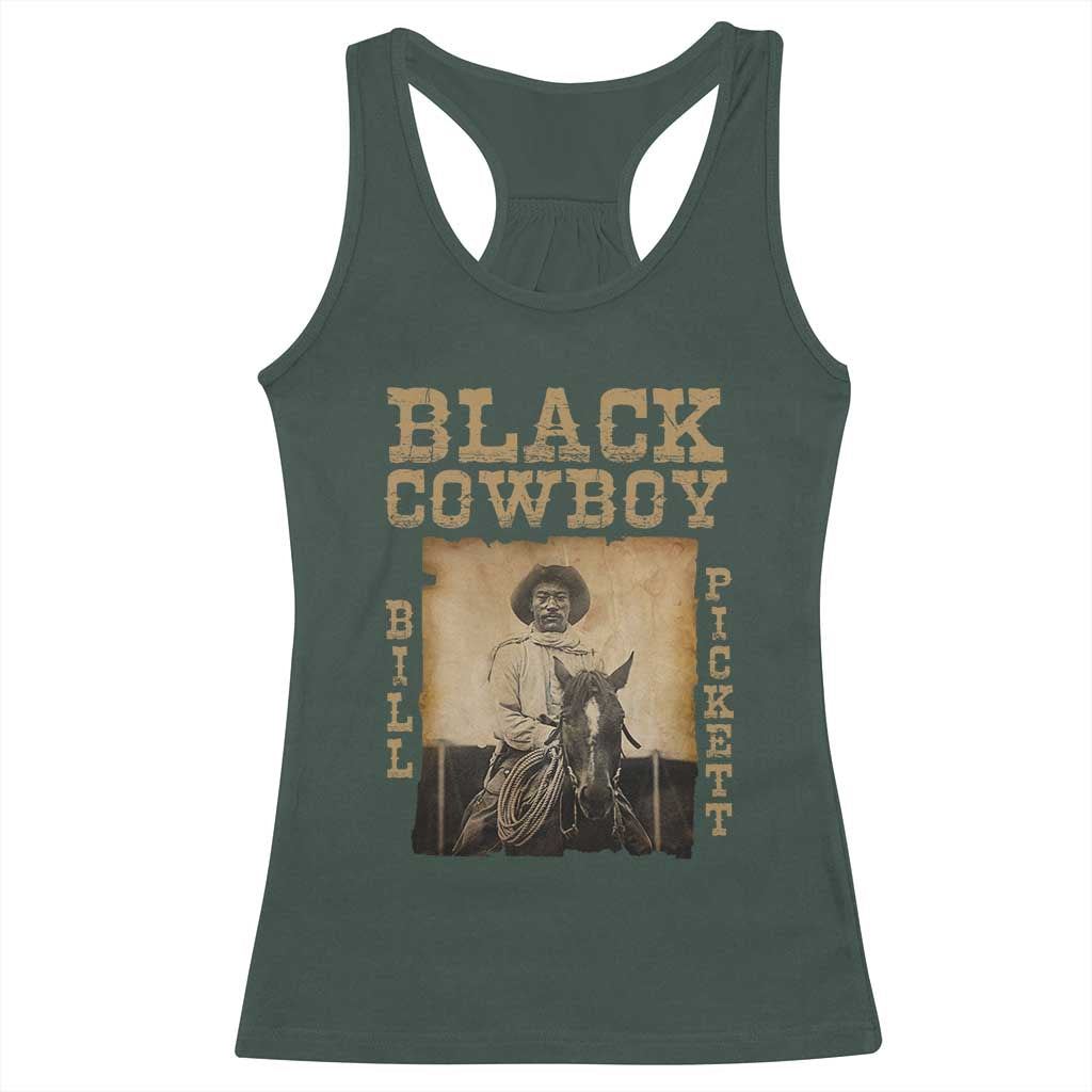 Bill Pickett Racerback Tank Top Black Cowboy Western Legend Vintage