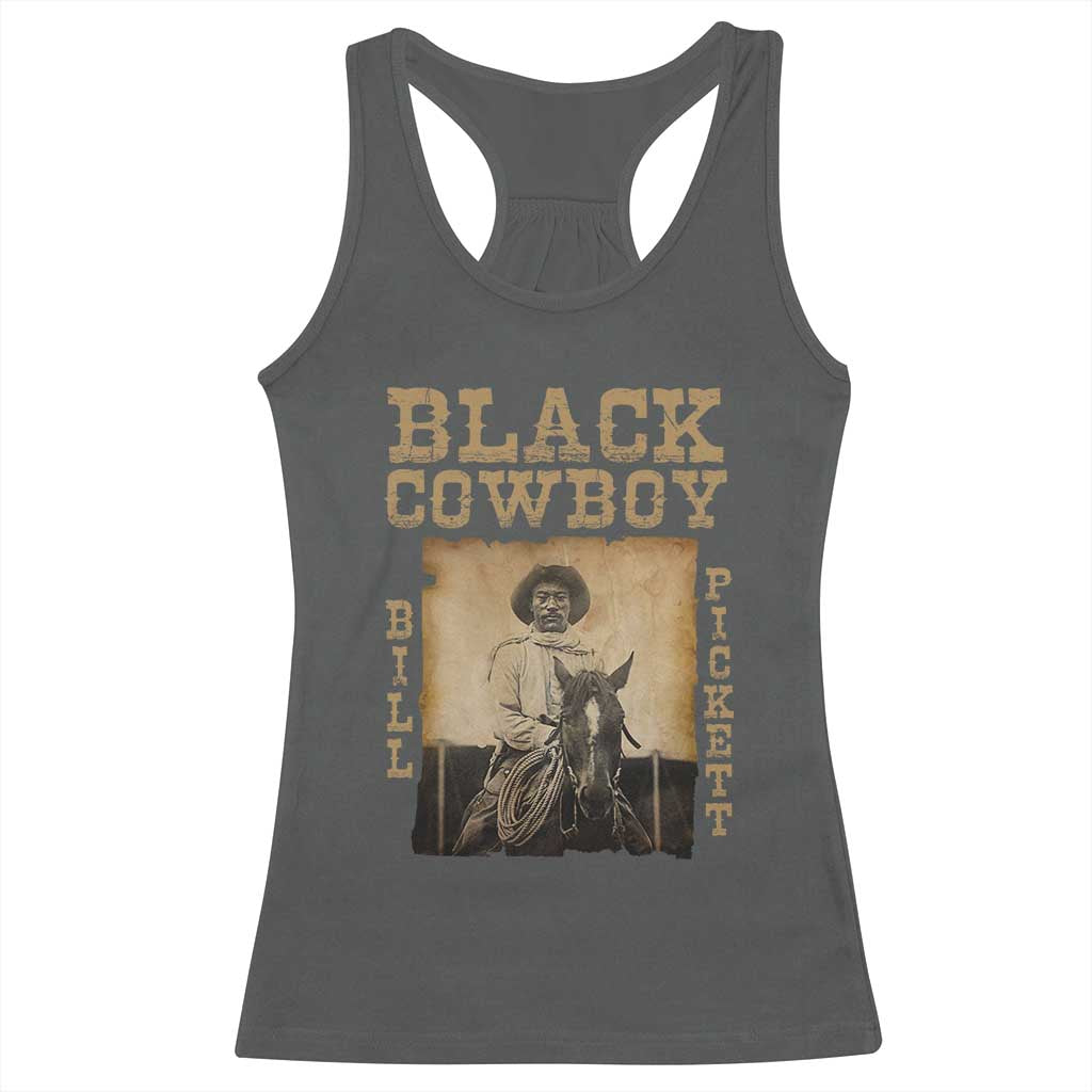 Bill Pickett Racerback Tank Top Black Cowboy Western Legend Vintage