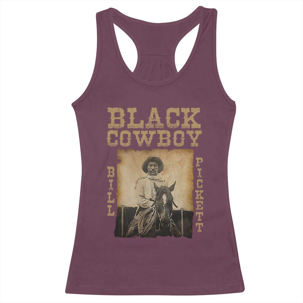 Bill Pickett Racerback Tank Top Black Cowboy Western Legend Vintage