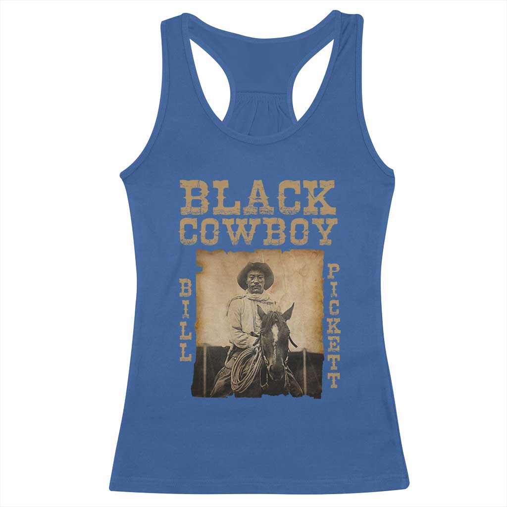 Bill Pickett Racerback Tank Top Black Cowboy Western Legend Vintage