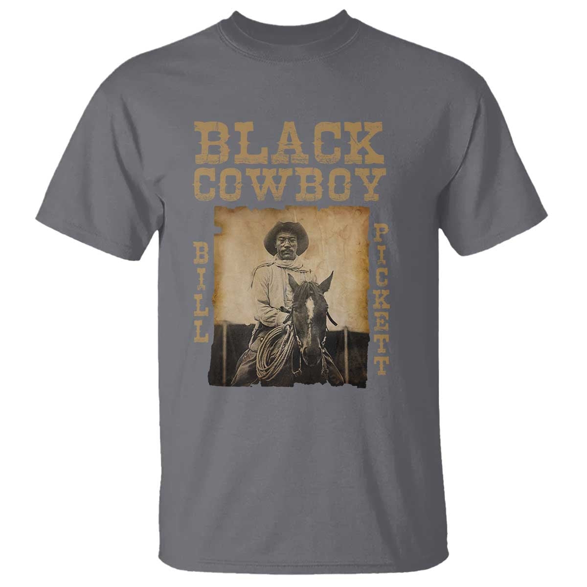 Bill Pickett T Shirt Black Cowboy Western Legend Vintage