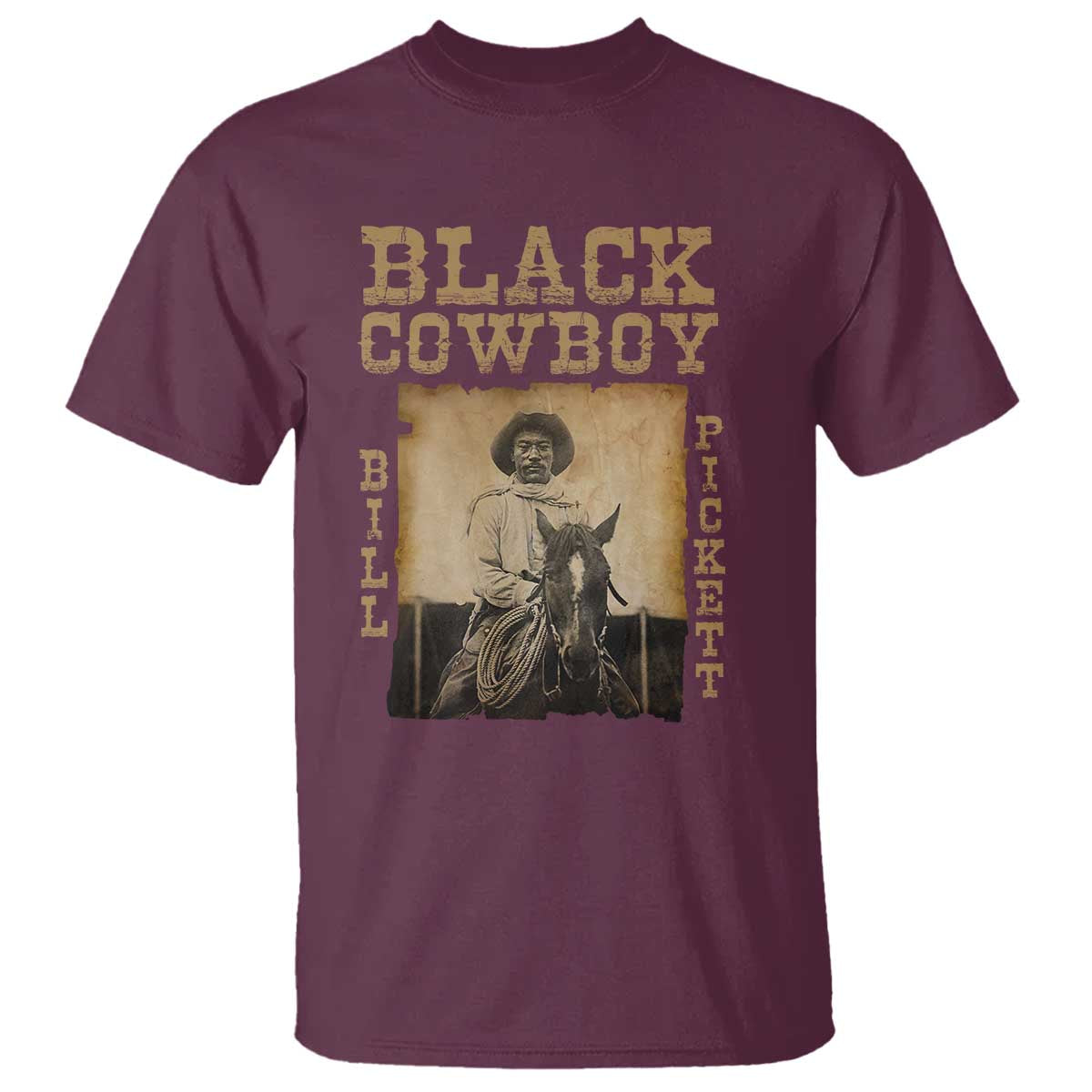 Bill Pickett T Shirt Black Cowboy Western Legend Vintage