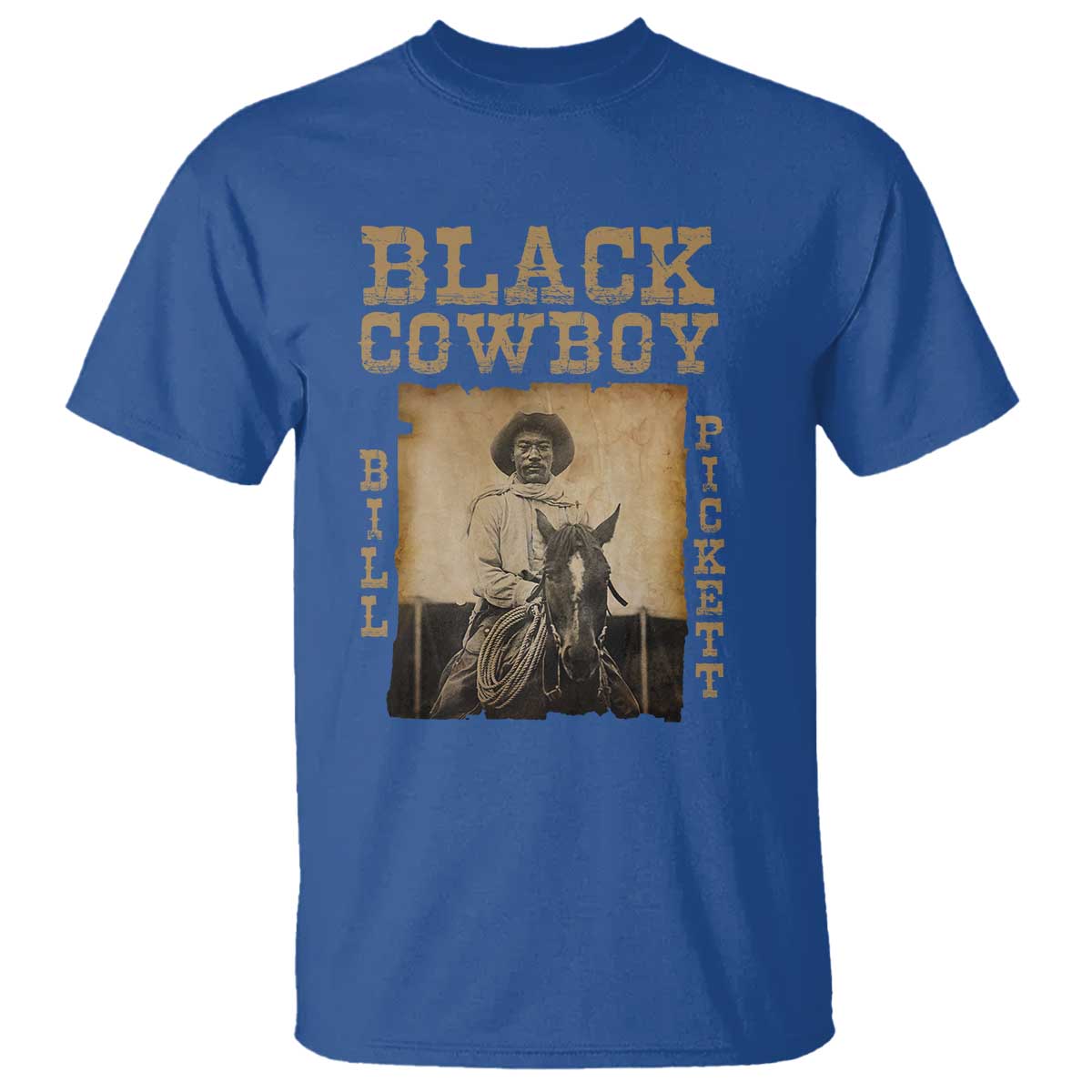 Bill Pickett T Shirt Black Cowboy Western Legend Vintage