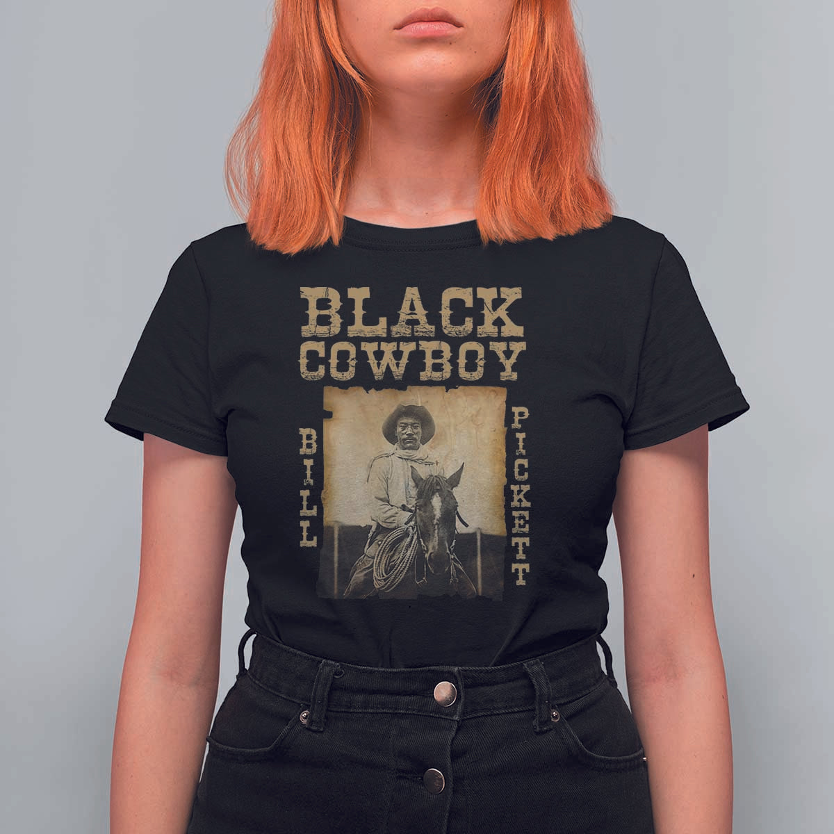Bill Pickett T Shirt For Women Black Cowboy Western Legend Vintage