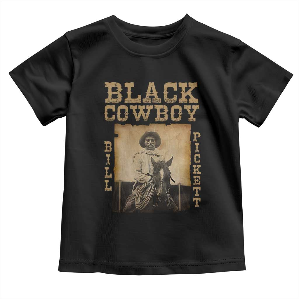 Bill Pickett Toddler T Shirt Black Cowboy Western Legend Vintage