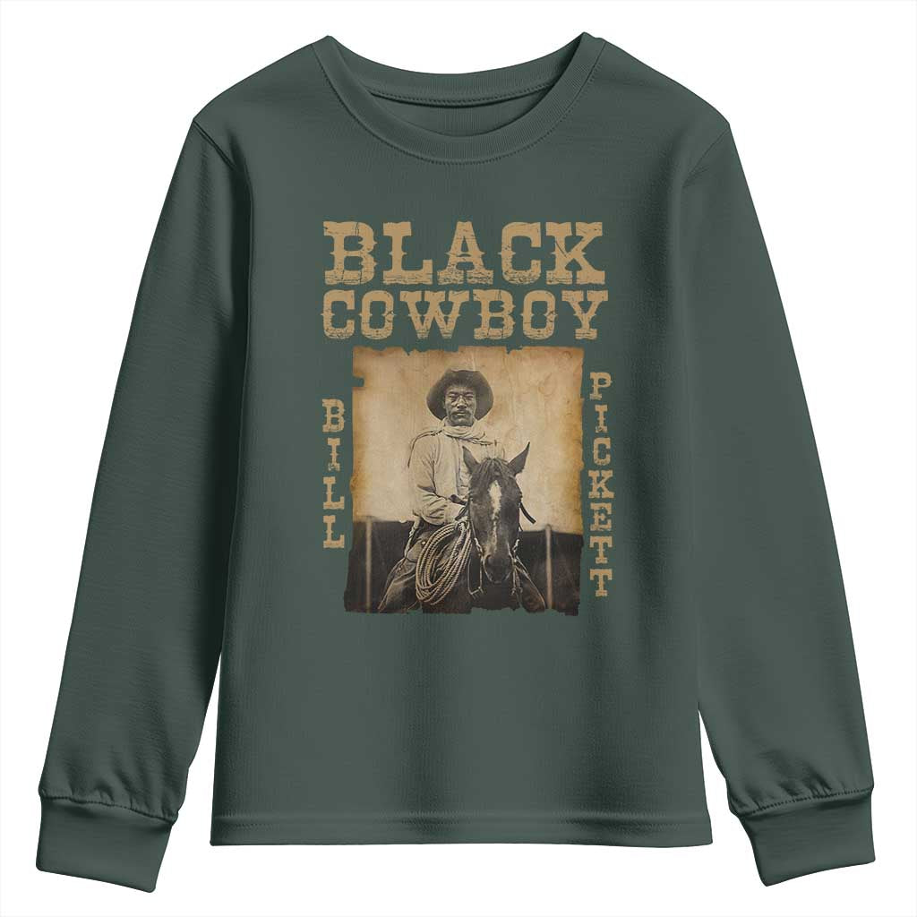 Bill Pickett Youth Sweatshirt Black Cowboy Western Legend Vintage