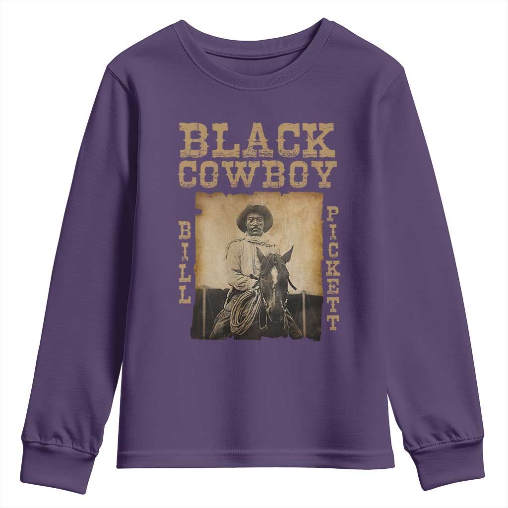 Bill Pickett Youth Sweatshirt Black Cowboy Western Legend Vintage