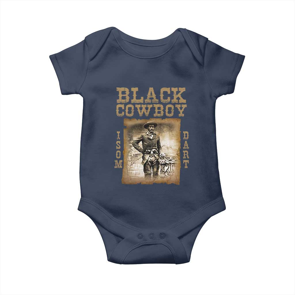 Isom Dart Baby Onesie Black Cowboy Western Legend Vintage