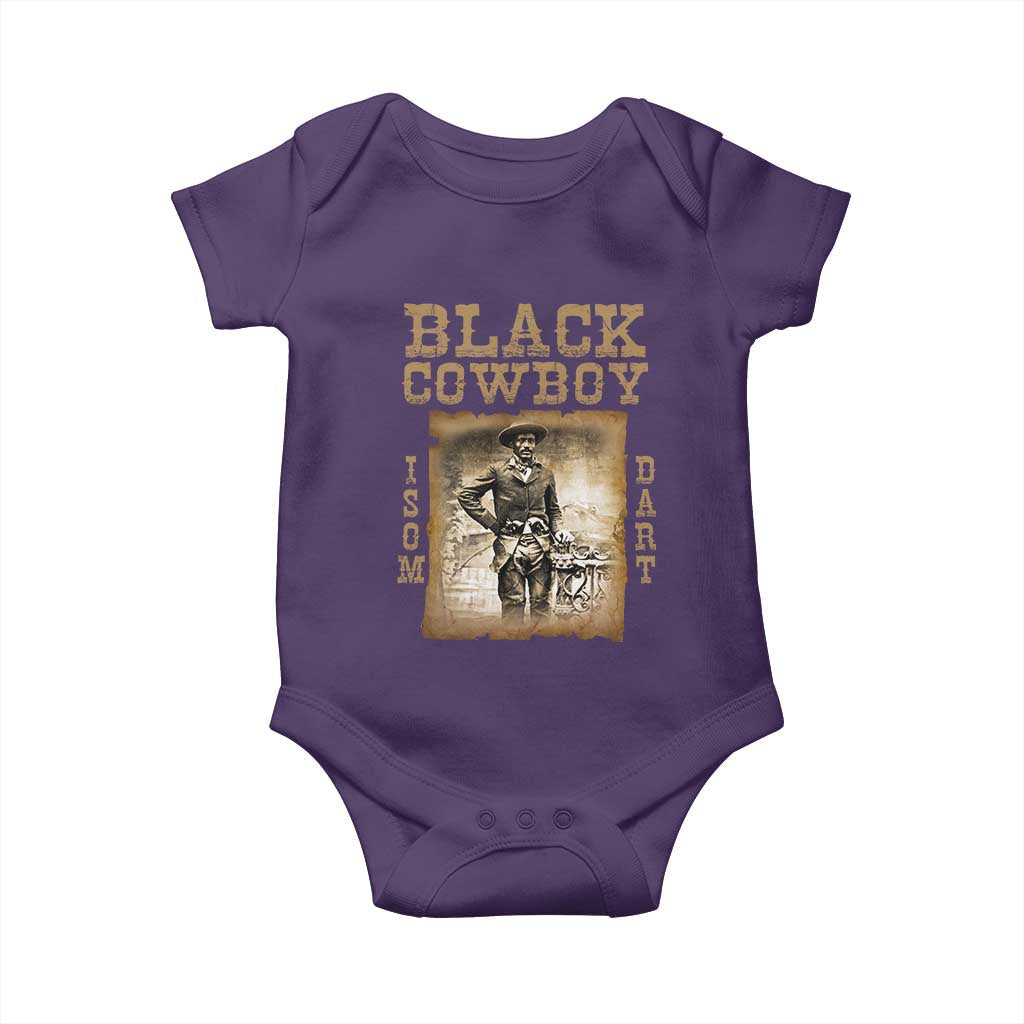 Isom Dart Baby Onesie Black Cowboy Western Legend Vintage