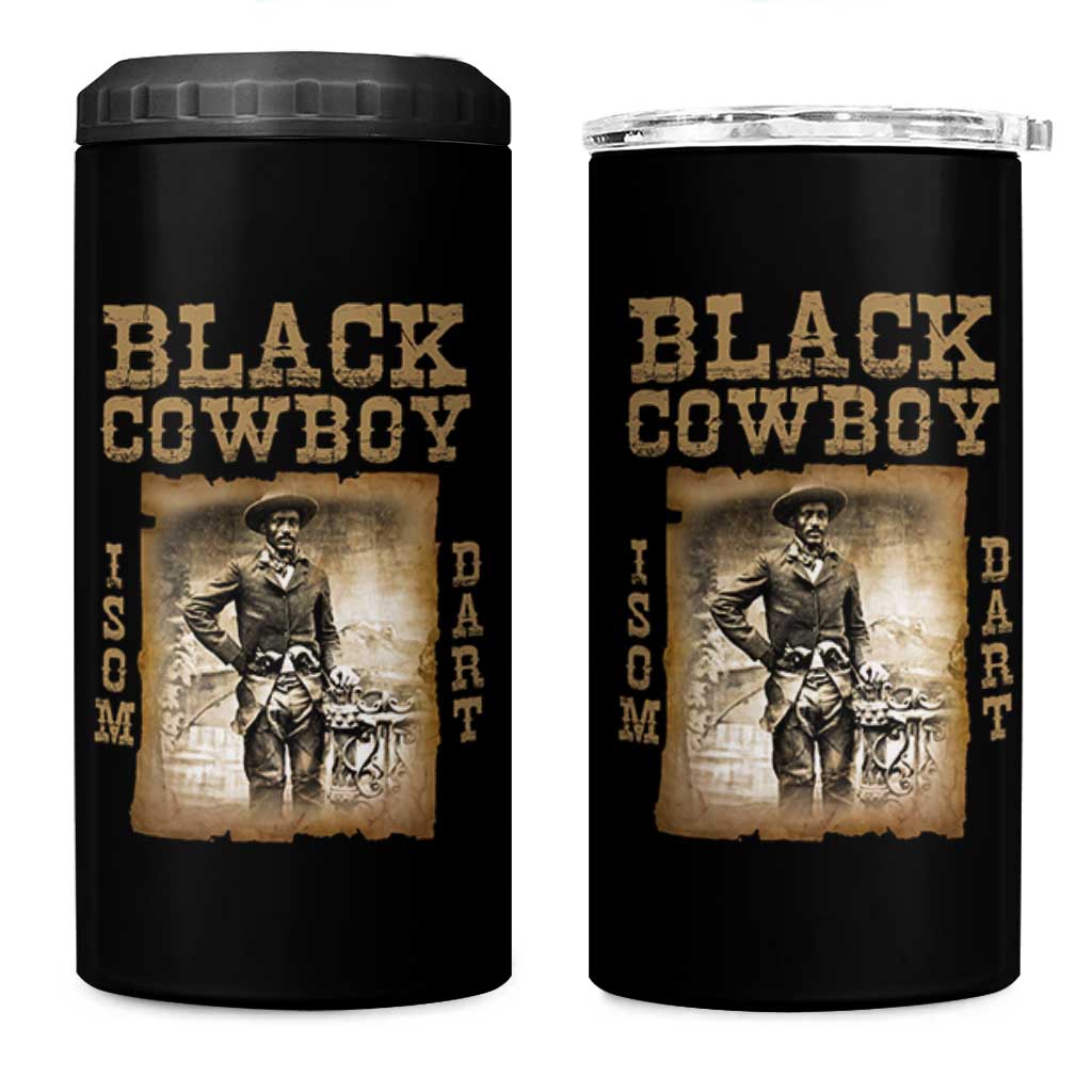 Isom Dart 4 in 1 Can Cooler Tumbler Black Cowboy Western Legend Vintage