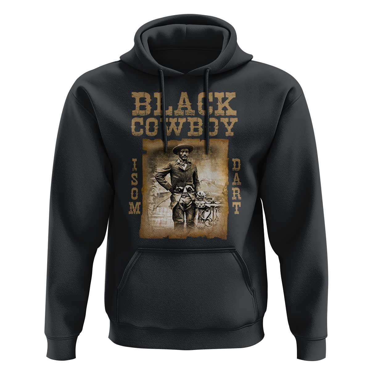 Isom Dart Hoodie Black Cowboy Western Legend Vintage