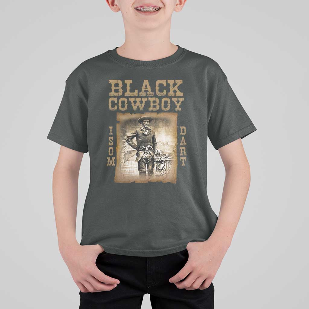 Isom Dart T Shirt For Kid Black Cowboy Western Legend Vintage