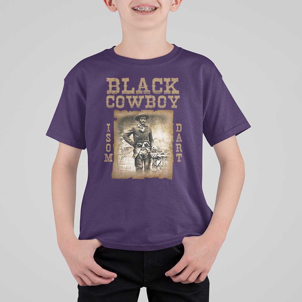 Isom Dart T Shirt For Kid Black Cowboy Western Legend Vintage