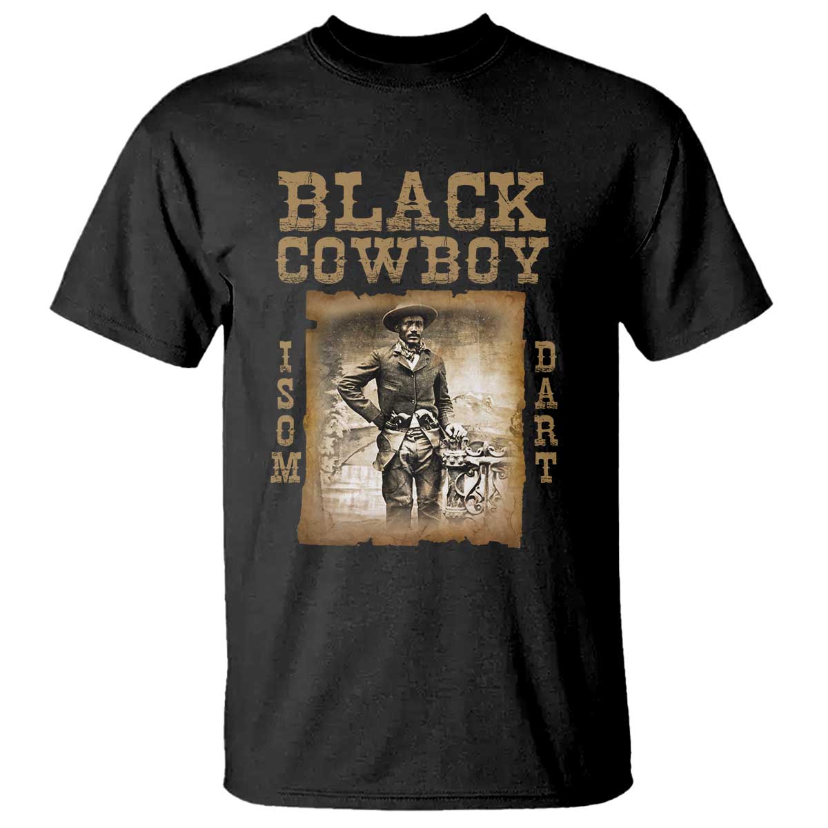 Isom Dart T Shirt Black Cowboy Western Legend Vintage