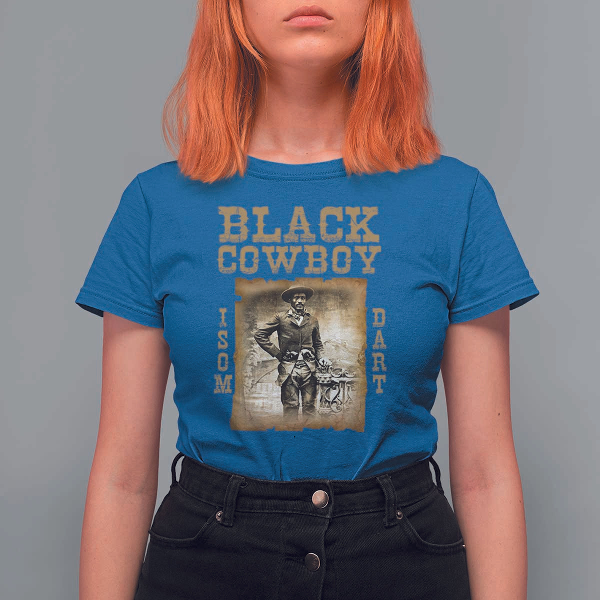 Isom Dart T Shirt For Women Black Cowboy Western Legend Vintage