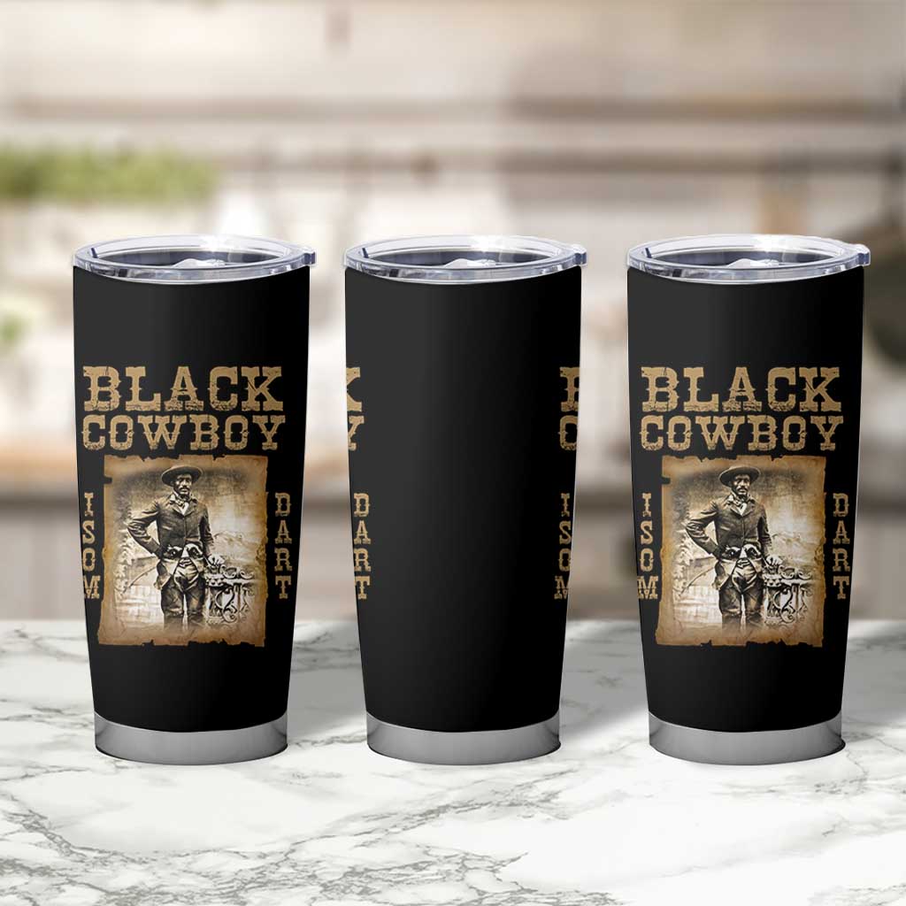 Isom Dart Tumbler Cup Black Cowboy Western Legend Vintage