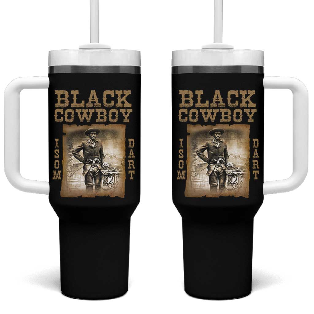 Isom Dart Tumbler With Handle Black Cowboy Western Legend Vintage