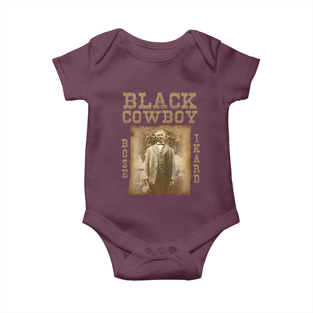 Bose Ikard Baby Onesie Black Cowboy Western Legend Vintage