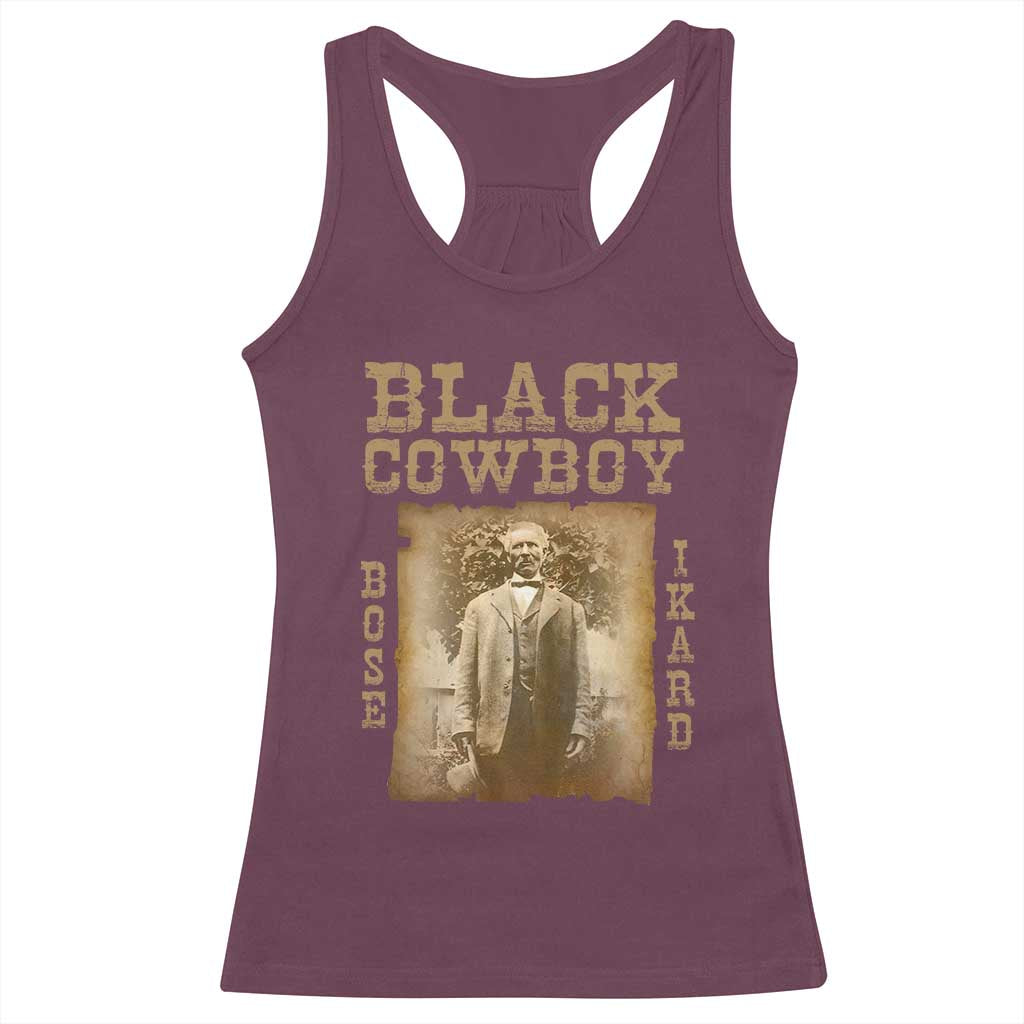 Bose Ikard Racerback Tank Top Black Cowboy Western Legend Vintage