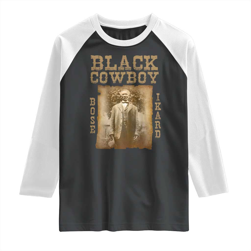 Bose Ikard Raglan Shirt Black Cowboy Western Legend Vintage