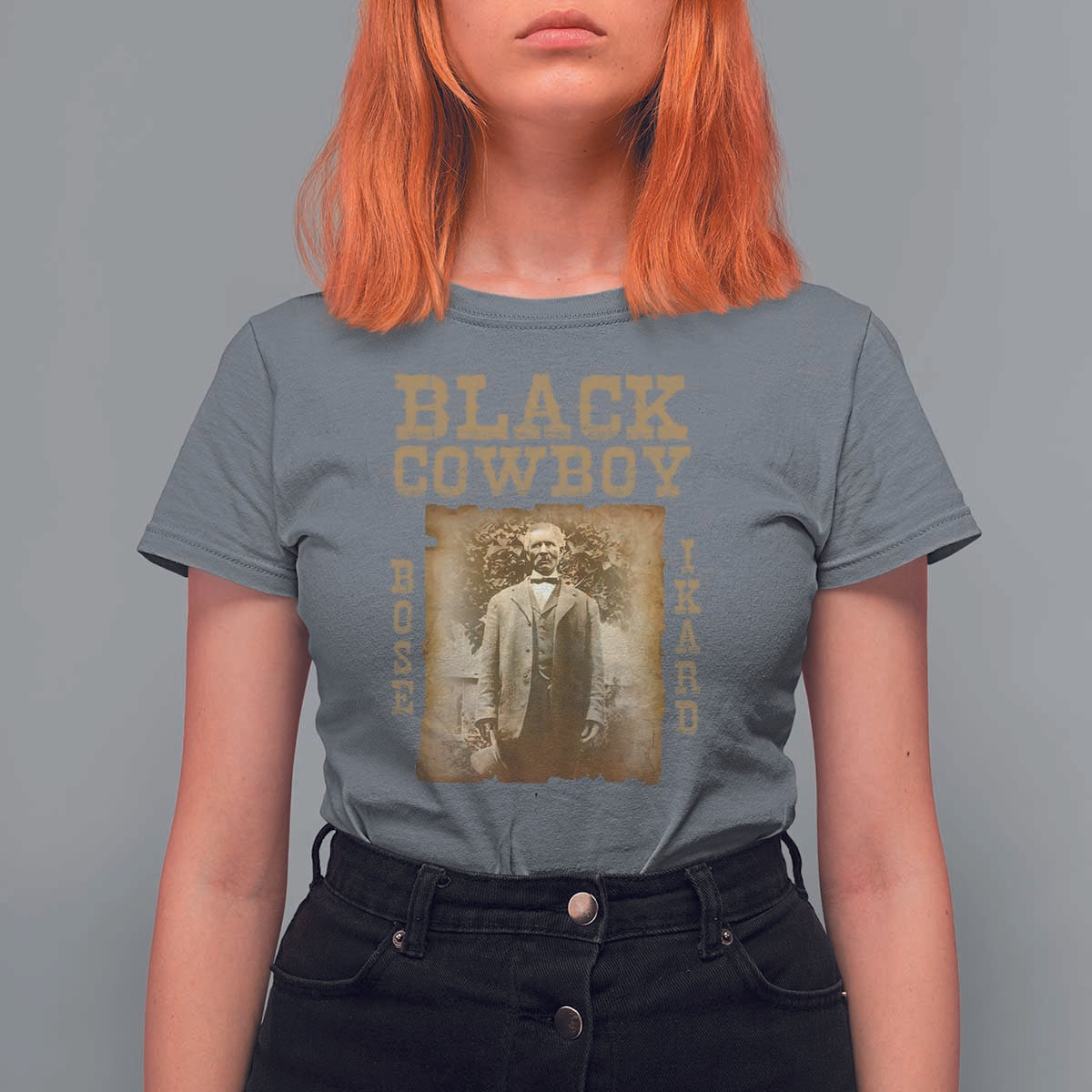 Bose Ikard T Shirt For Women Black Cowboy Western Legend Vintage