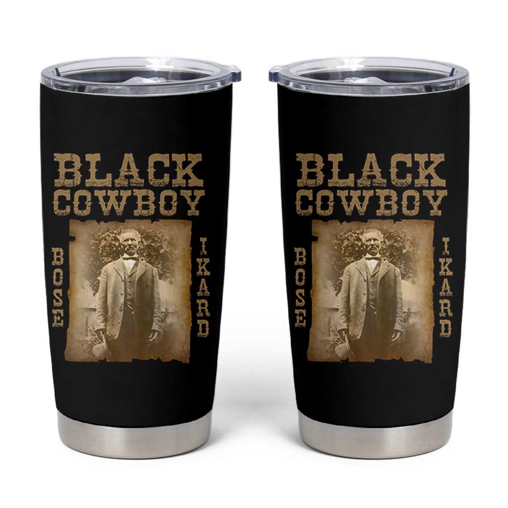 Bose Ikard Tumbler Cup Black Cowboy Western Legend Vintage