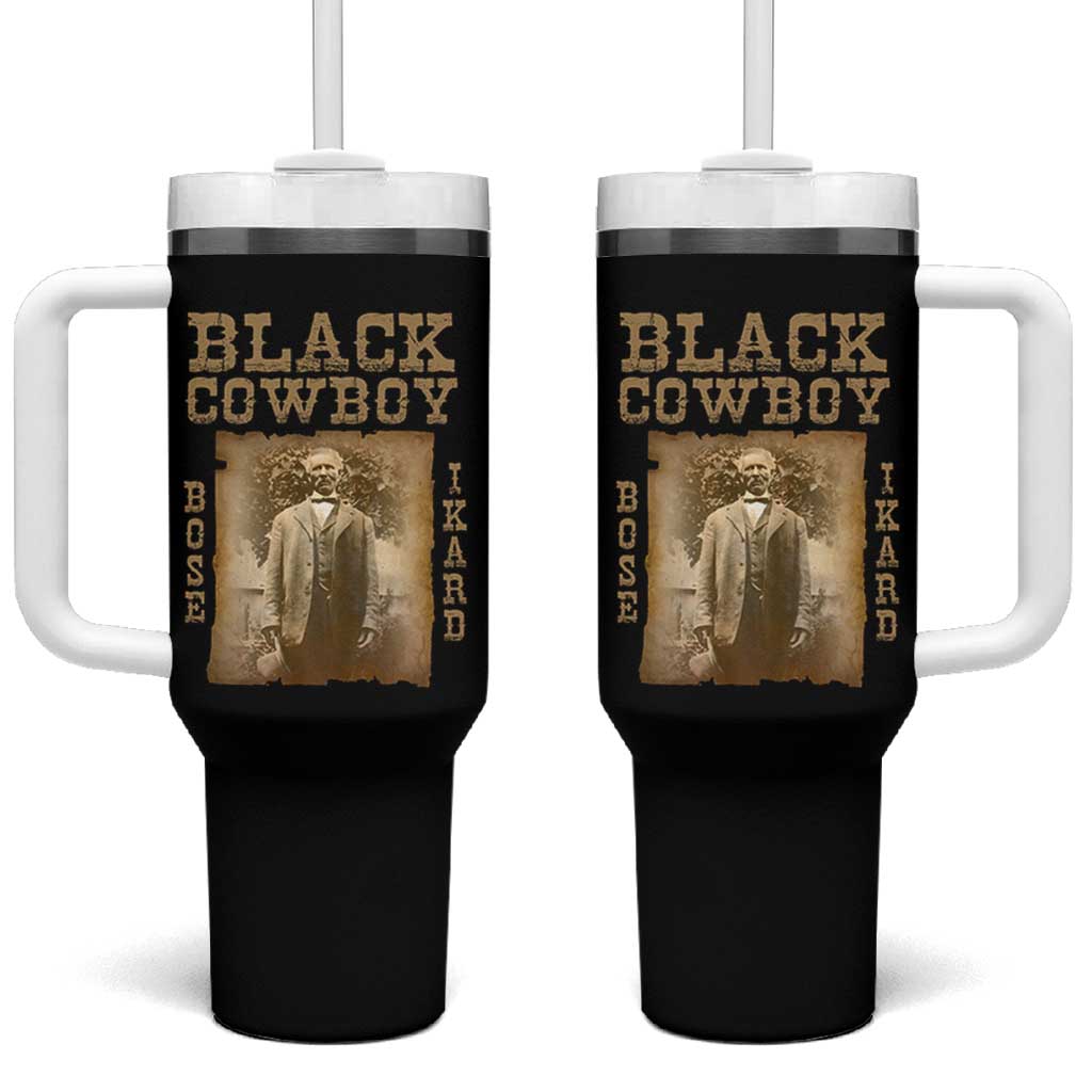 Bose Ikard Tumbler With Handle Black Cowboy Western Legend Vintage