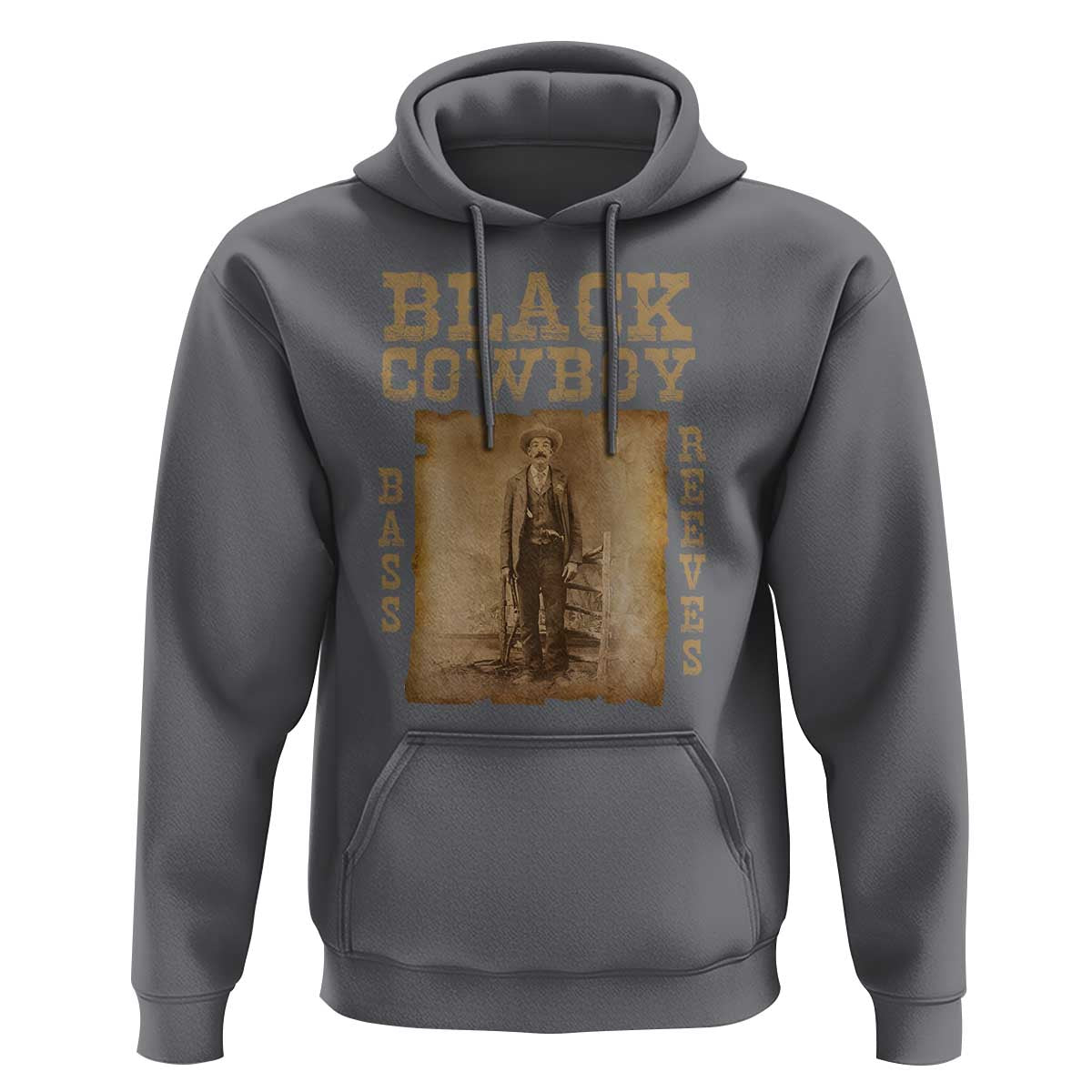 Bass Reeves Hoodie Black Cowboy Western Legend Vintage