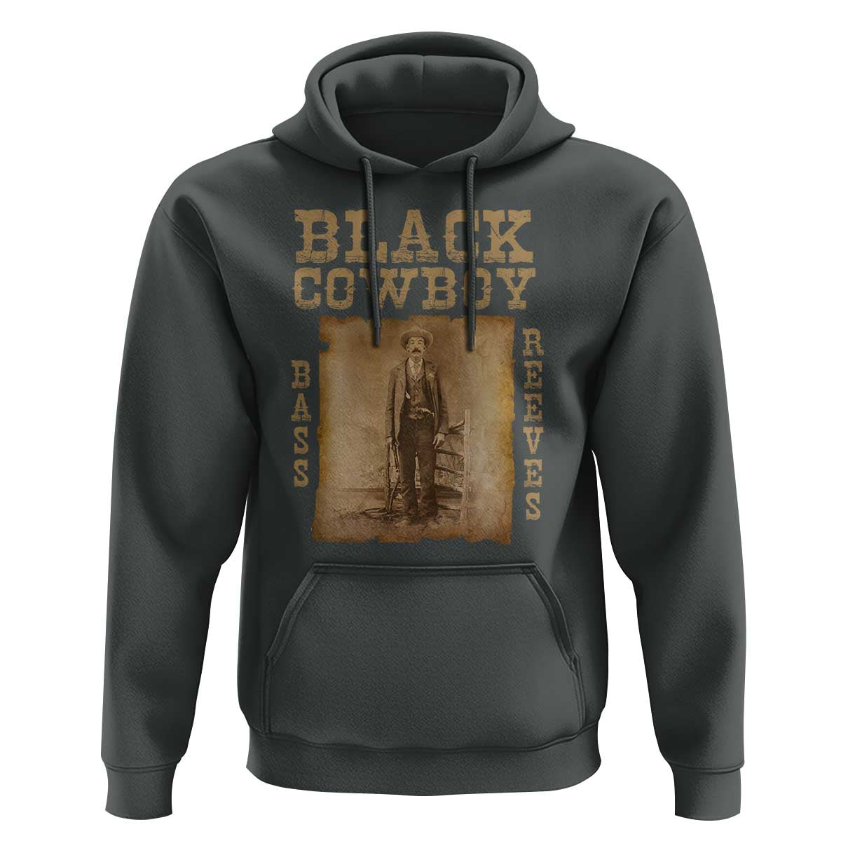 Bass Reeves Hoodie Black Cowboy Western Legend Vintage