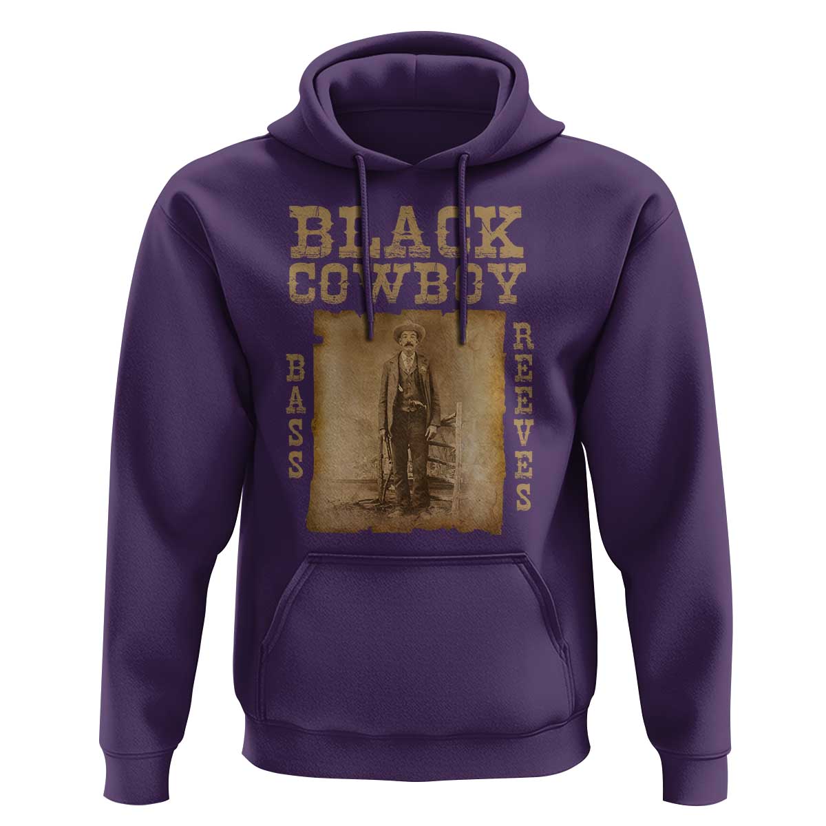 Bass Reeves Hoodie Black Cowboy Western Legend Vintage