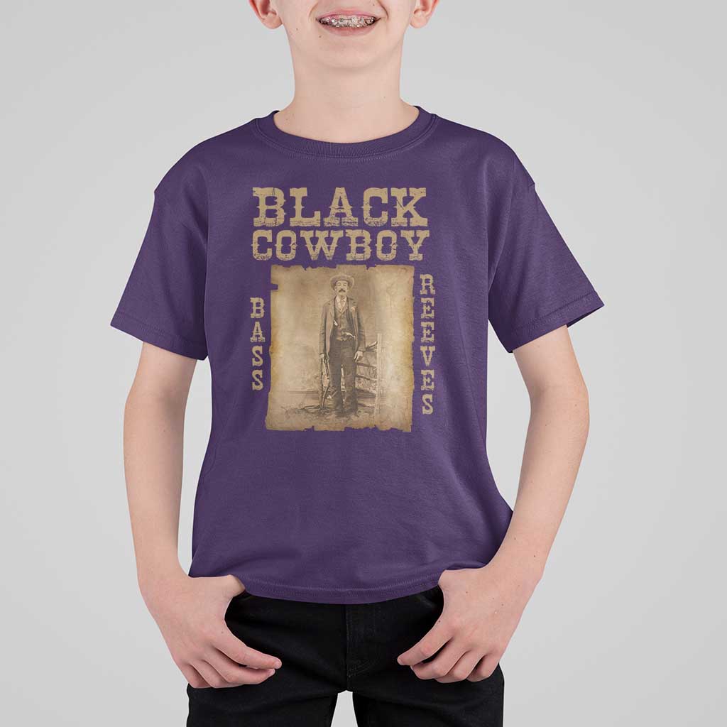 Bass Reeves T Shirt For Kid Black Cowboy Western Legend Vintage
