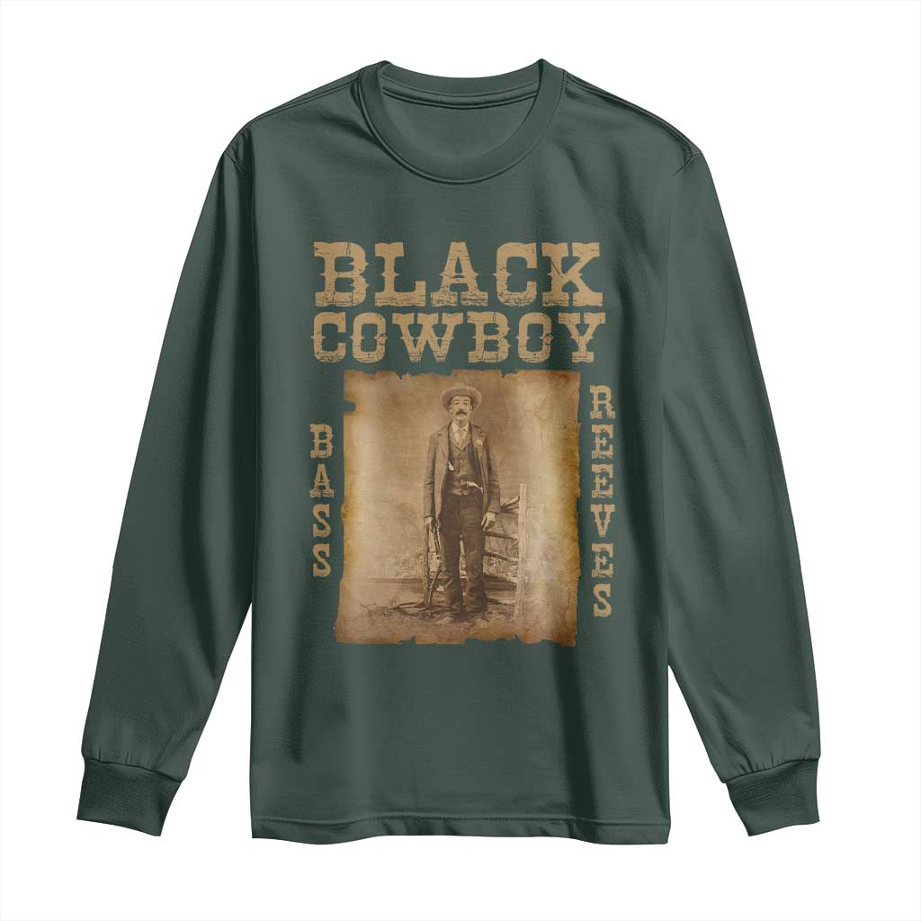 Bass Reeves Long Sleeve Shirt Black Cowboy Western Legend Vintage