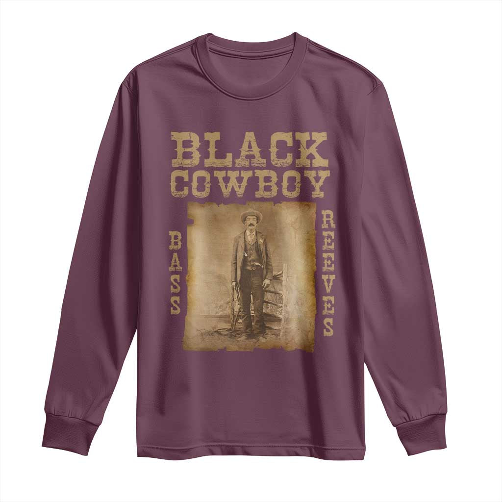 Bass Reeves Long Sleeve Shirt Black Cowboy Western Legend Vintage