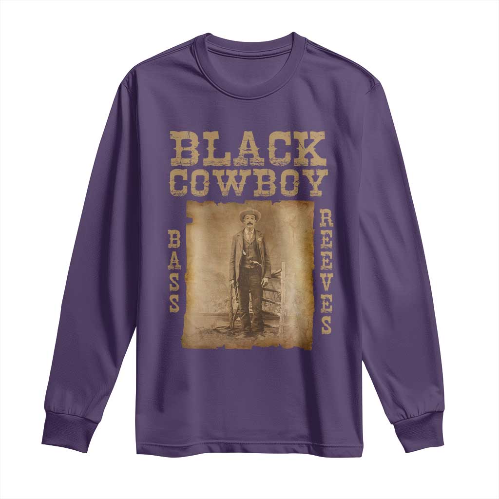 Bass Reeves Long Sleeve Shirt Black Cowboy Western Legend Vintage