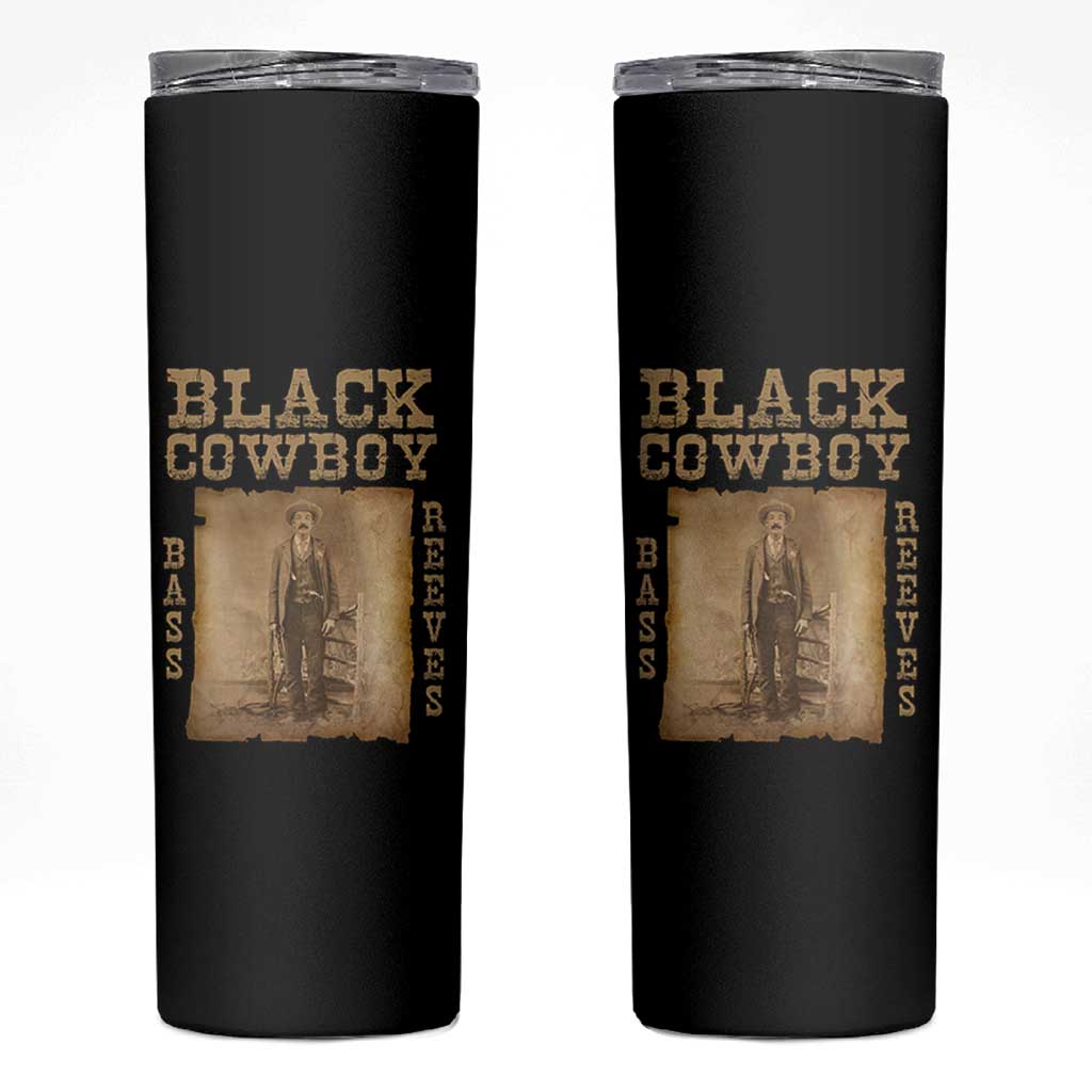 Bass Reeves Skinny Tumbler Black Cowboy Western Legend Vintage