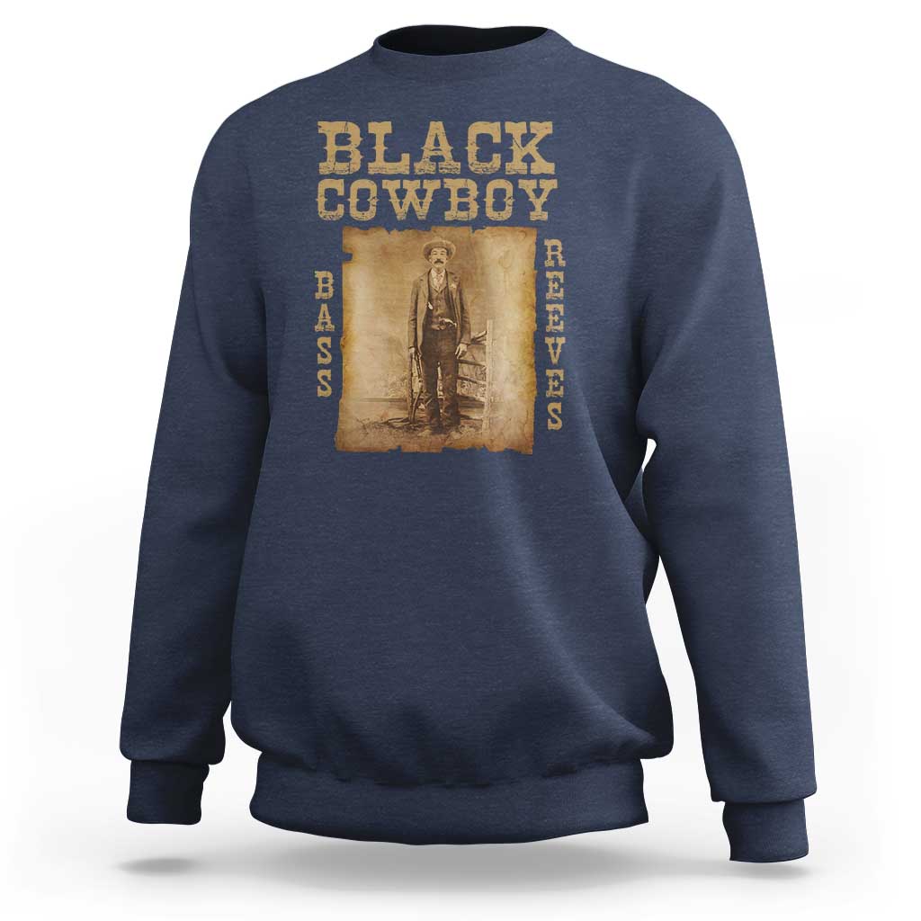 Bass Reeves Sweatshirt Black Cowboy Western Legend Vintage