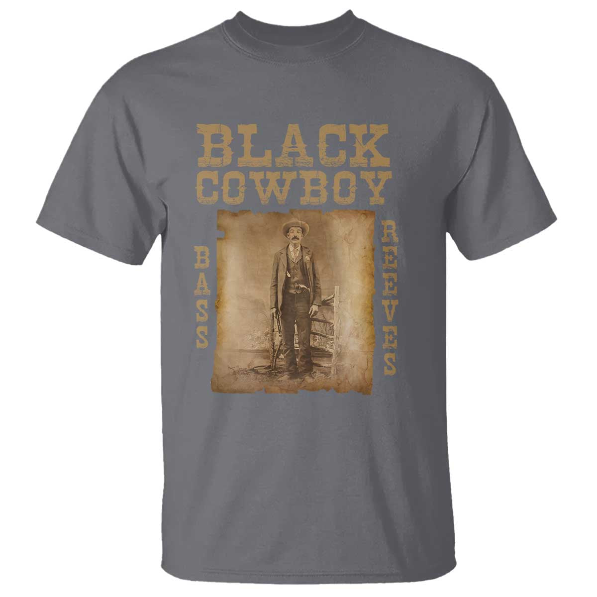Bass Reeves T Shirt Black Cowboy Western Legend Vintage