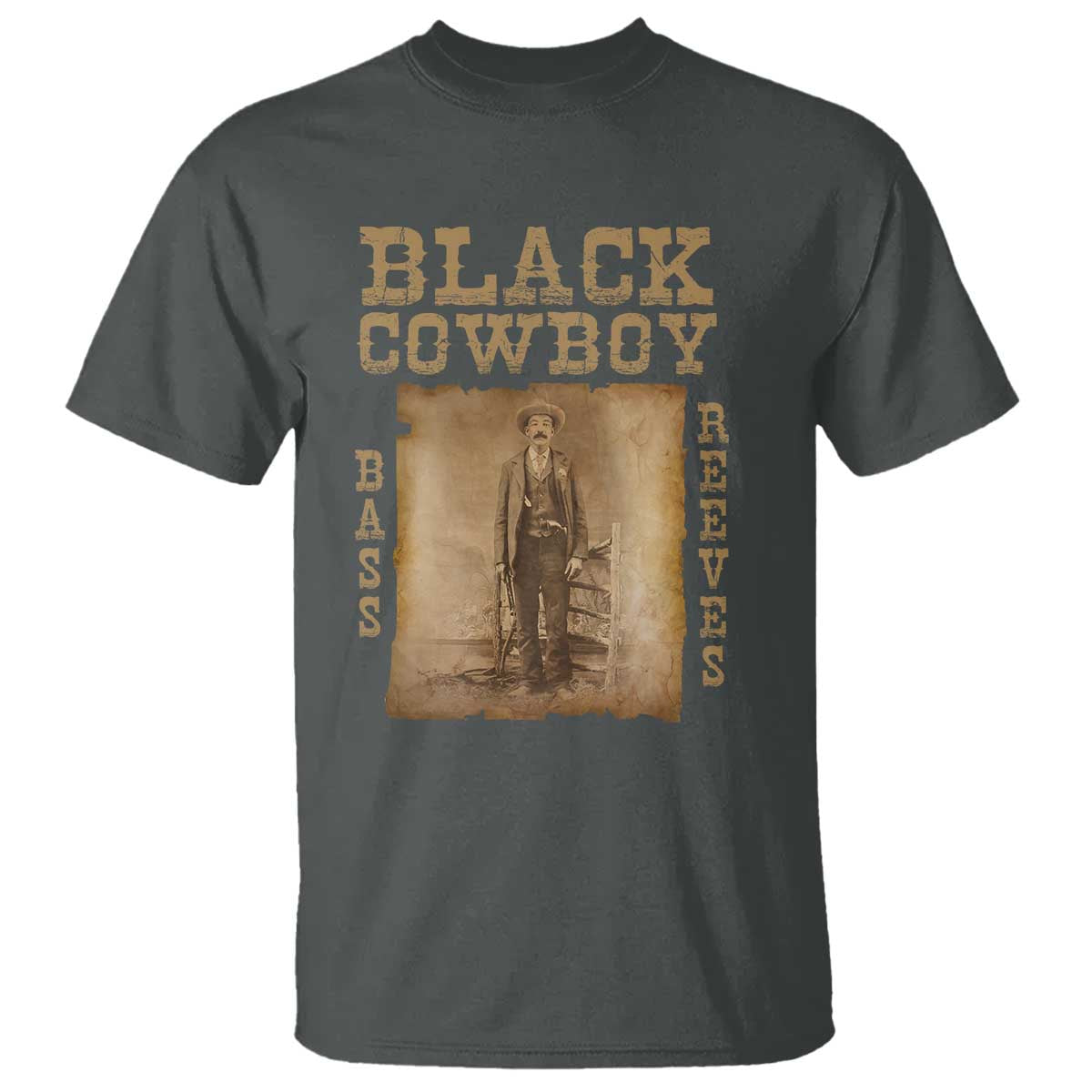 Bass Reeves T Shirt Black Cowboy Western Legend Vintage