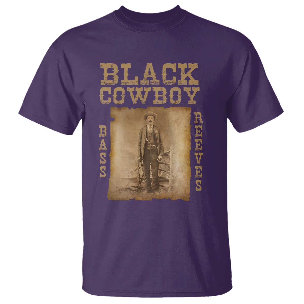 Bass Reeves T Shirt Black Cowboy Western Legend Vintage