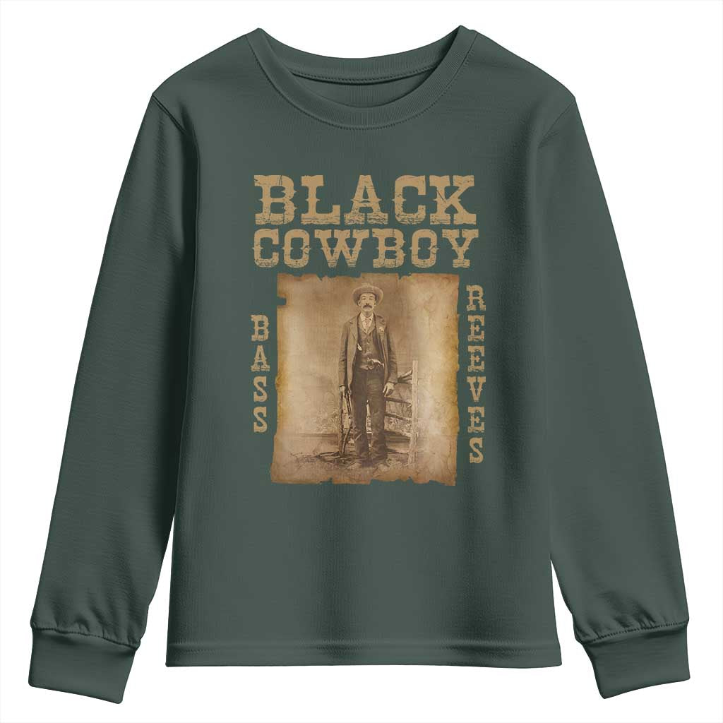 Bass Reeves Youth Sweatshirt Black Cowboy Western Legend Vintage